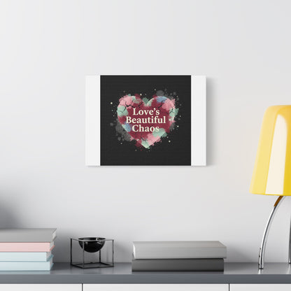Love's Beautiful Chaos Canvas Print | Soft Grunge Hearts, Distressed Heart Art