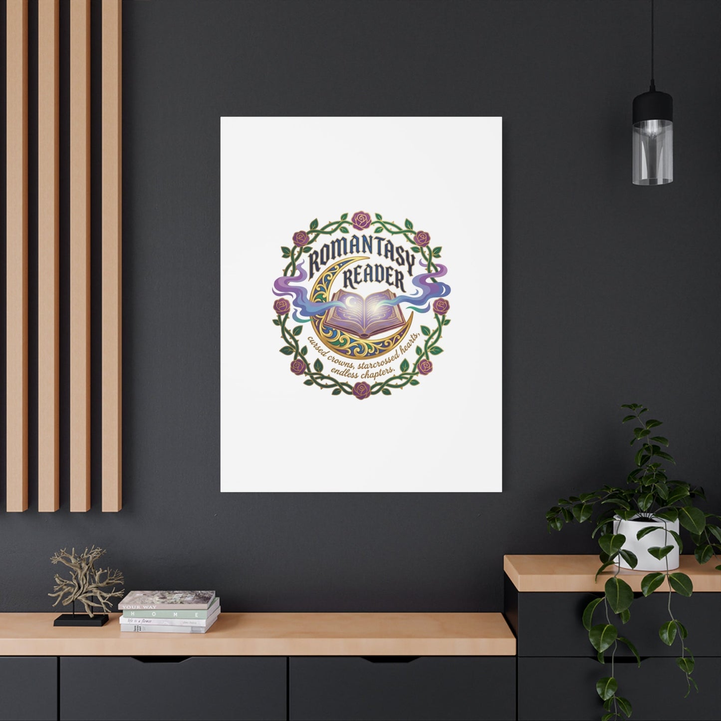 Romantasy Reader Canvas Print | enchanted bookish celestial gothic