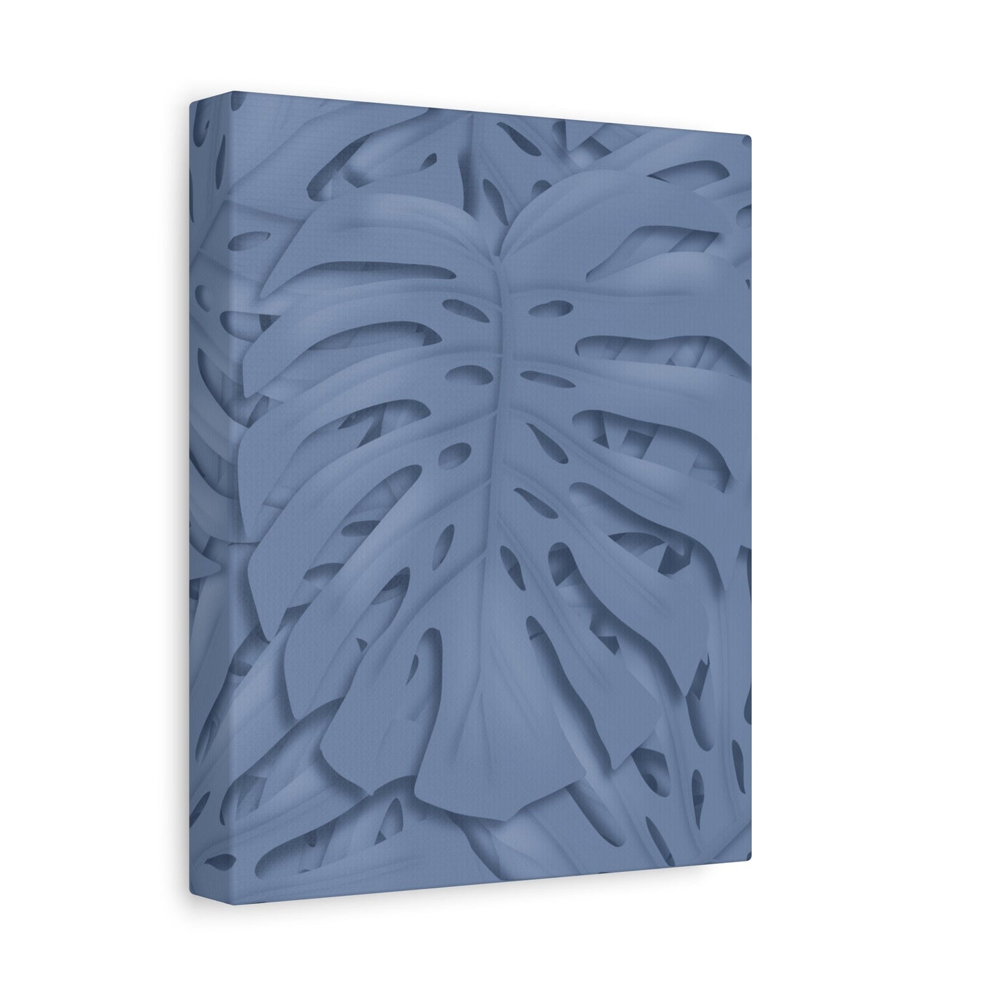 Blue Monstera Canvas Print – Botanical Wall Art