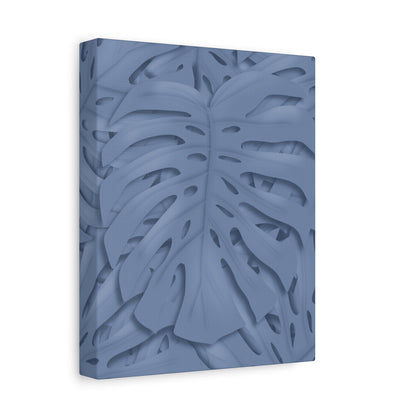 Blue Monstera Canvas Print – Botanical Wall Art