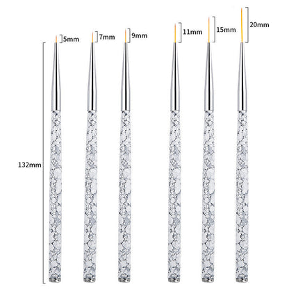 Painted Latte Art Marble Nail Brush Set