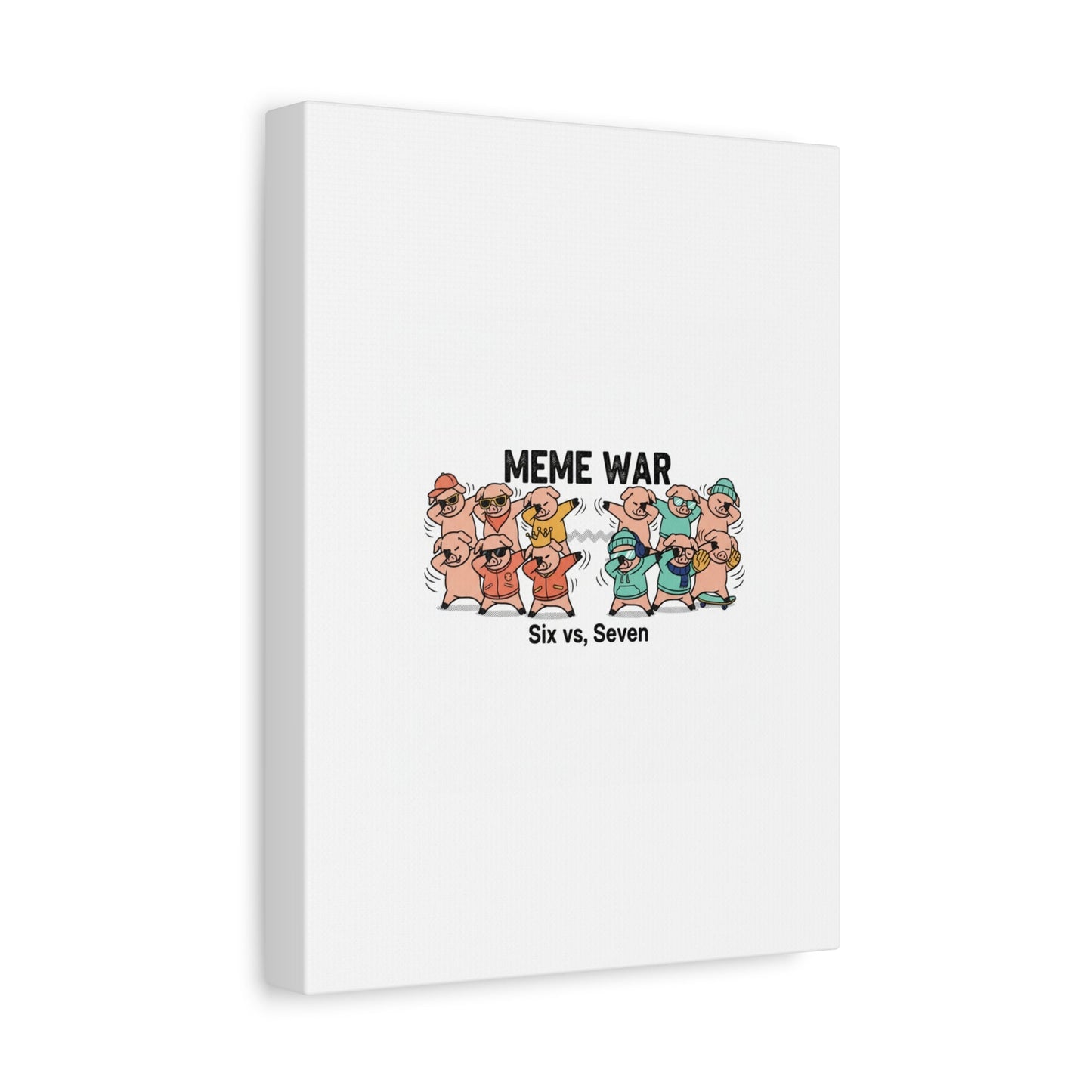 Meme War: Six vs. Seven Canvas Wall Art
