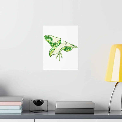 Marble Syngonium Botanical Print – Unframed Wall Art