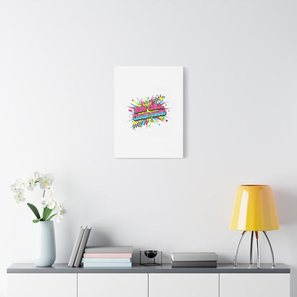 Stay Chill Crash Hard Canvas, neon graffiti crash out art | meltdown sticker style