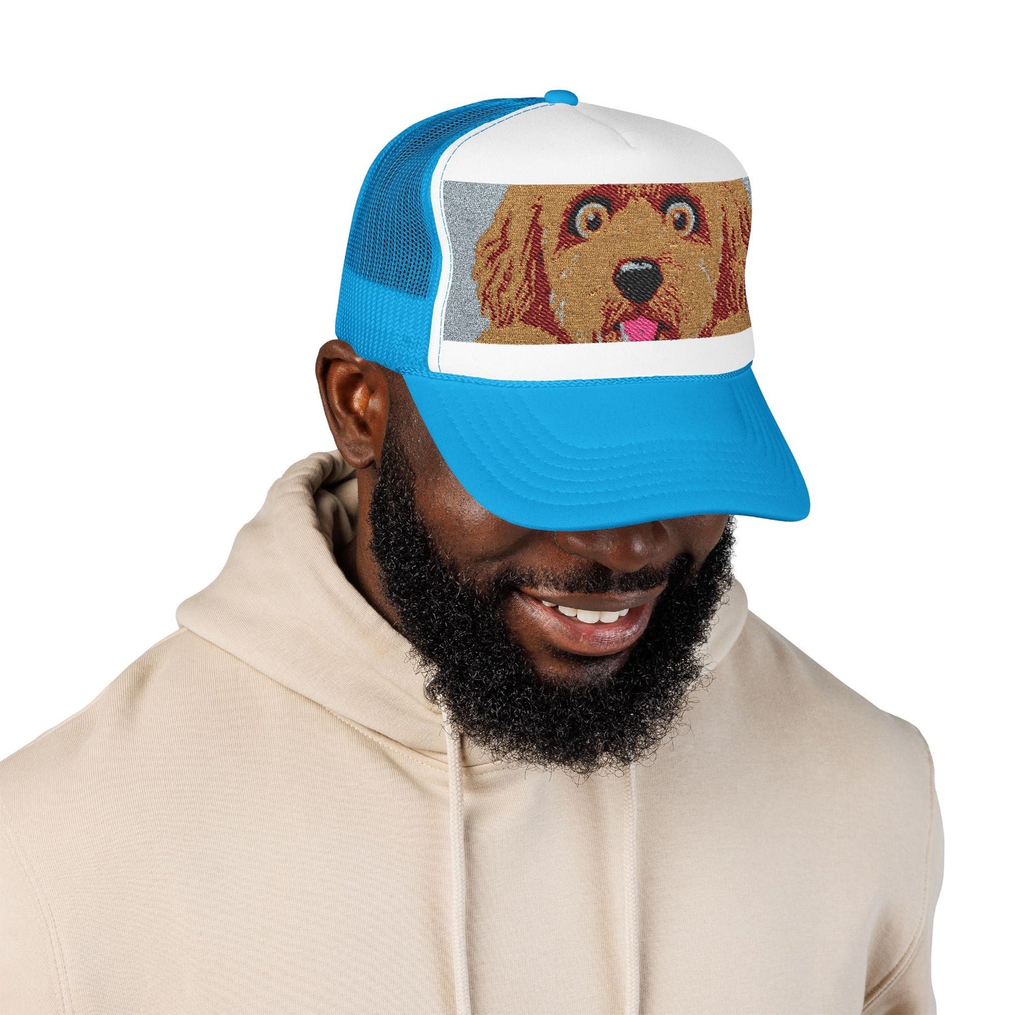 Meme Dog Embroidered Trucker Hat — 'Embrace the Fur'