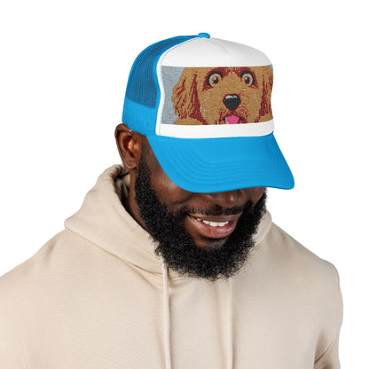 Meme Dog Embroidered Trucker Hat — 'Embrace the Fur'