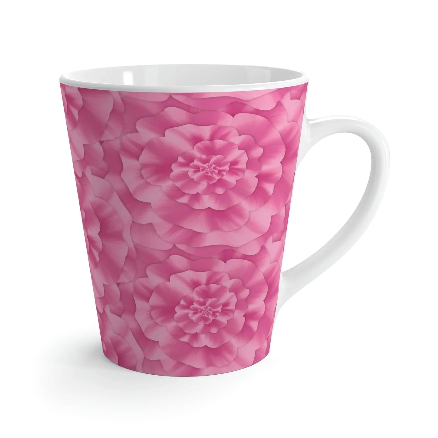 Peony Pattern Ceramic Mug 12 oz