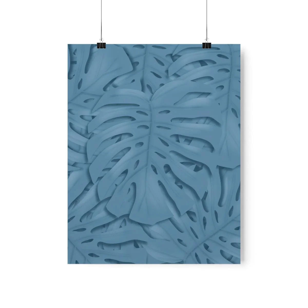 Cerulean Monstera Botanical Print – Unframed Wall Art