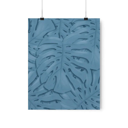 Cerulean Monstera Botanical Print – Unframed Wall Art