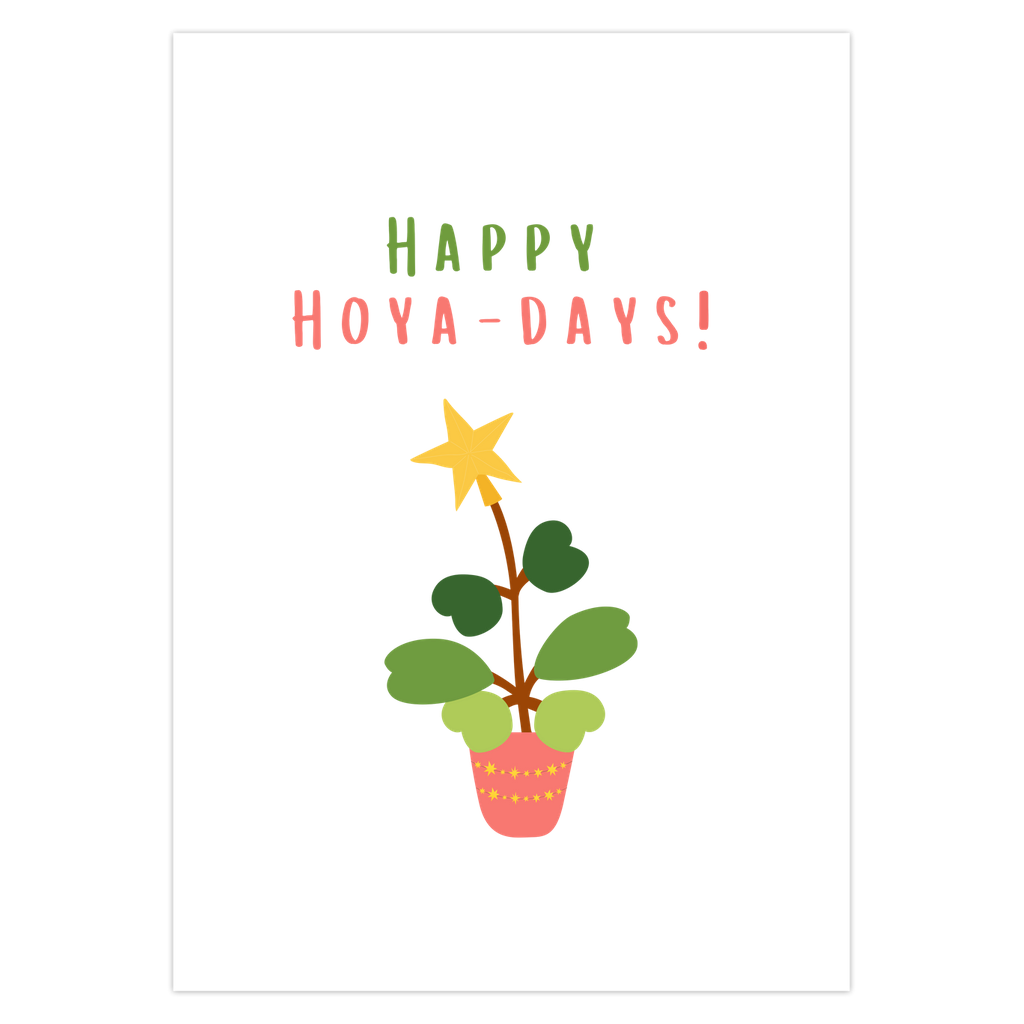 Hoya Holiday Greeting Card – Botanical Design Blank Inside