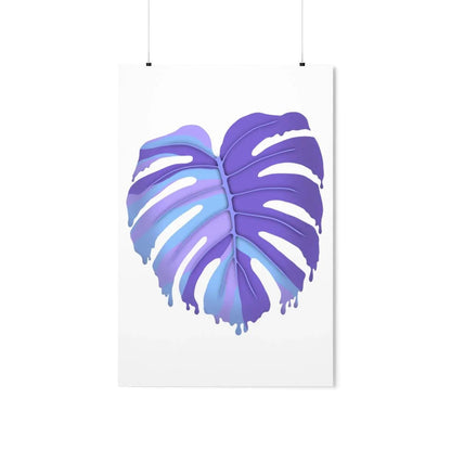 Purple Melting Monstera Botanical Print – Unframed Wall Art