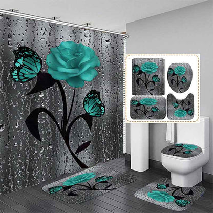 Floral Printing Series Polyester Shower Curtain