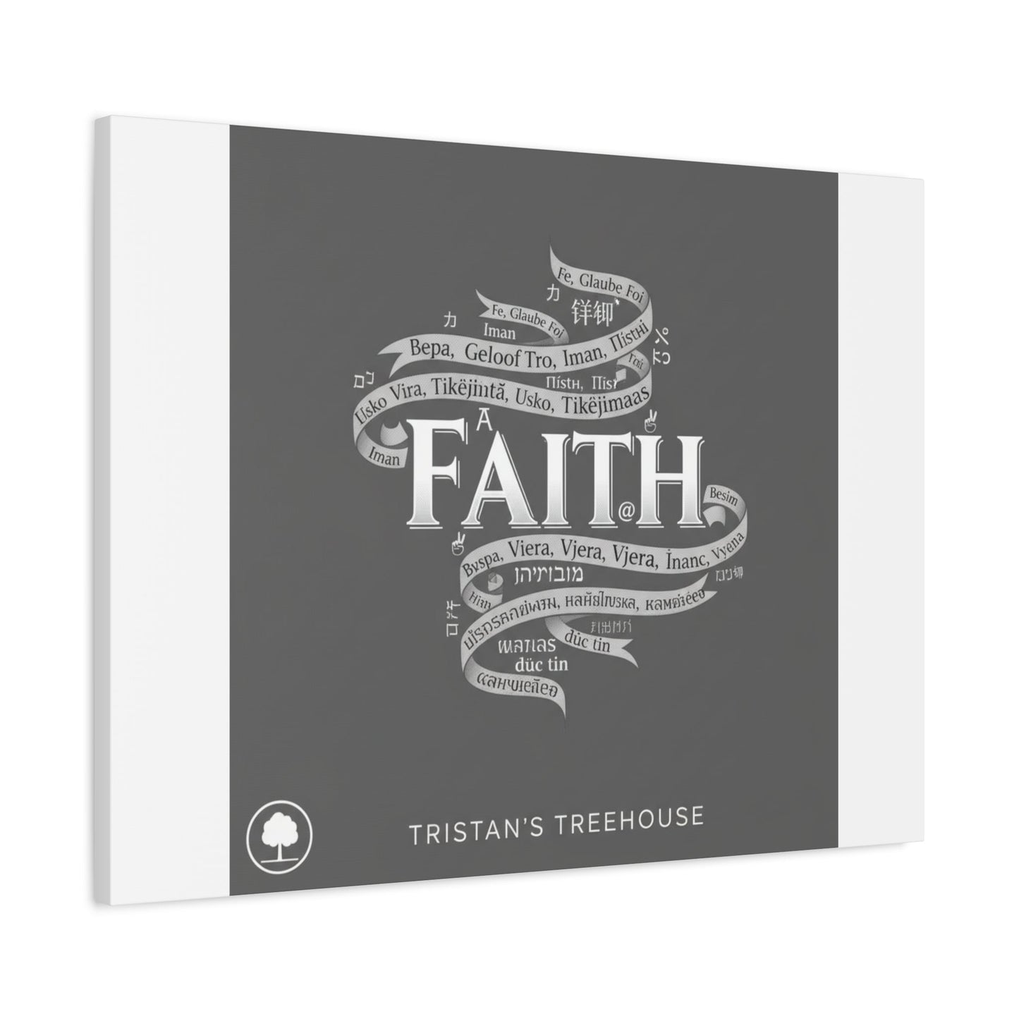 handwritten faith ribbon Canvas | sketch aesthetic, doodle design