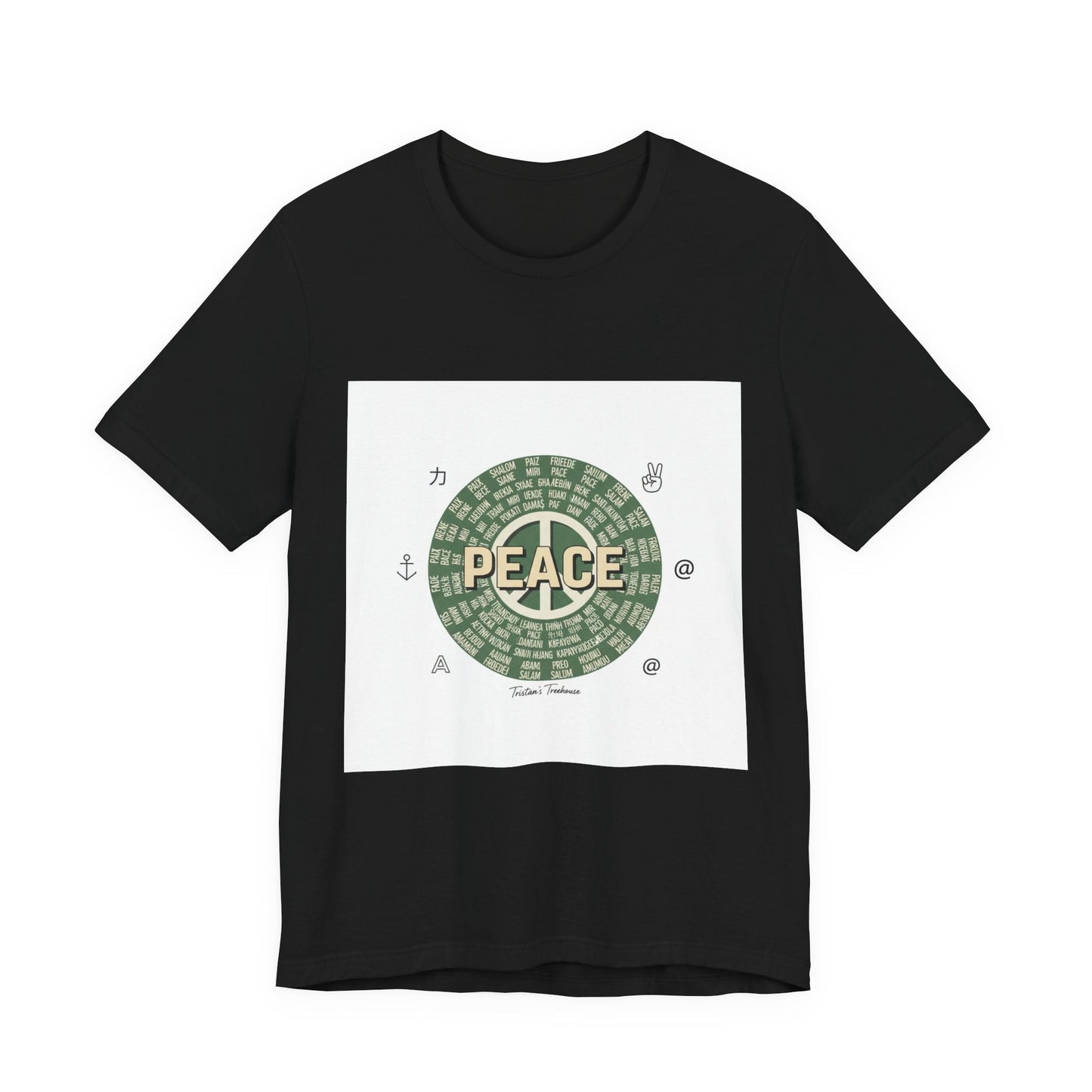 Handwritten Peace Doodle Tee | sketch aesthetic, handwritten message apparel