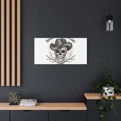 Honor Among Outlaws Canvas | Western Skull Art, Gothic Americana Desert Noir