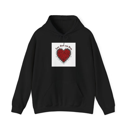 Gothic Romance Rose Heart Hoodie | Nu Romantic 80s Nostalgia