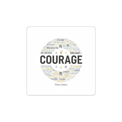 Courage word cloud Sticker | Fresh-Start Minimalism, neutral typography