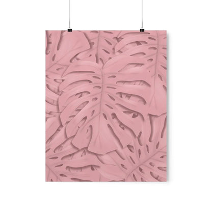 Soft Pink Monstera Botanical Print – Unframed Wall Art