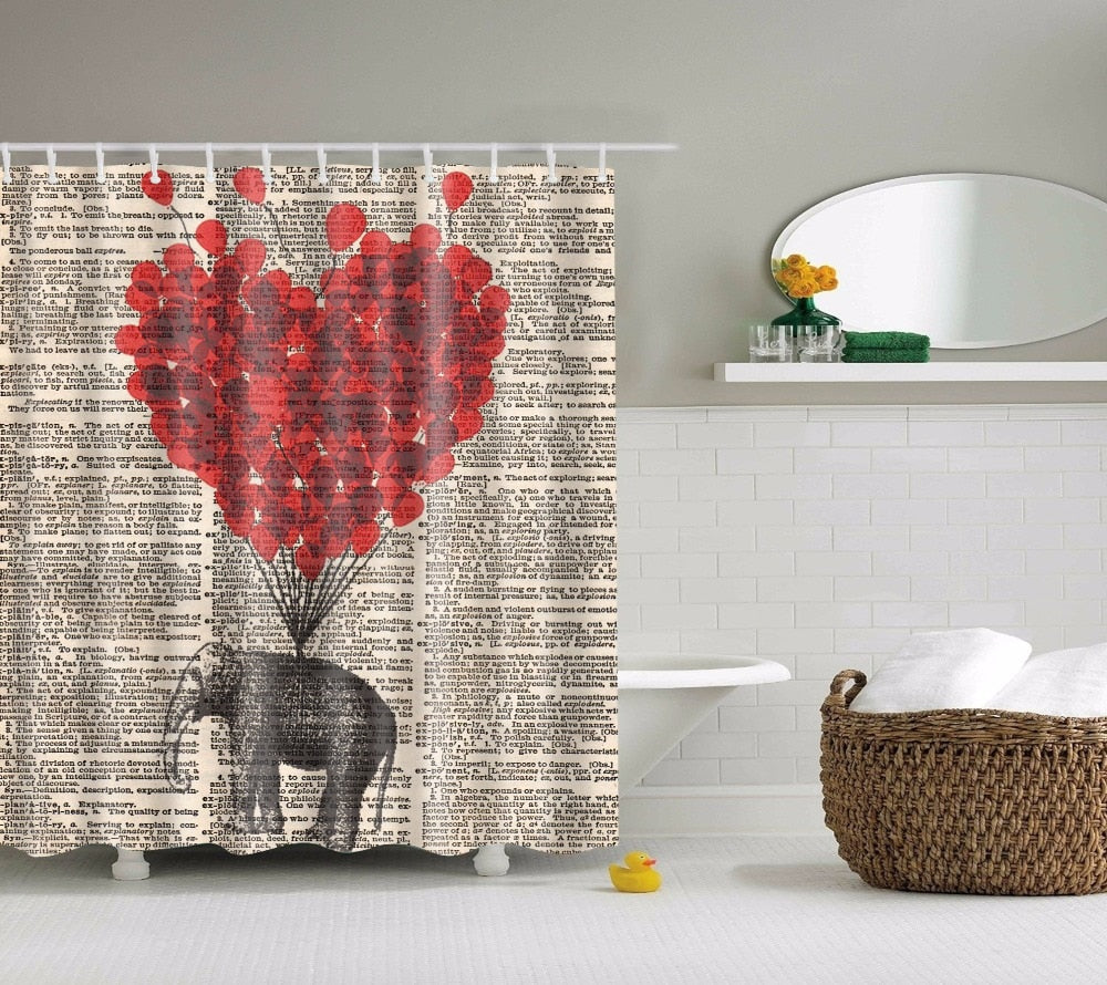 3D digital printing waterproof shower curtain
