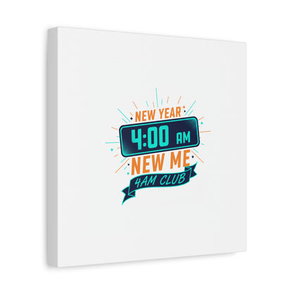 4AM Club New Year Graphic Canvas | Holiday Party Novelty, Festive New Year Decor