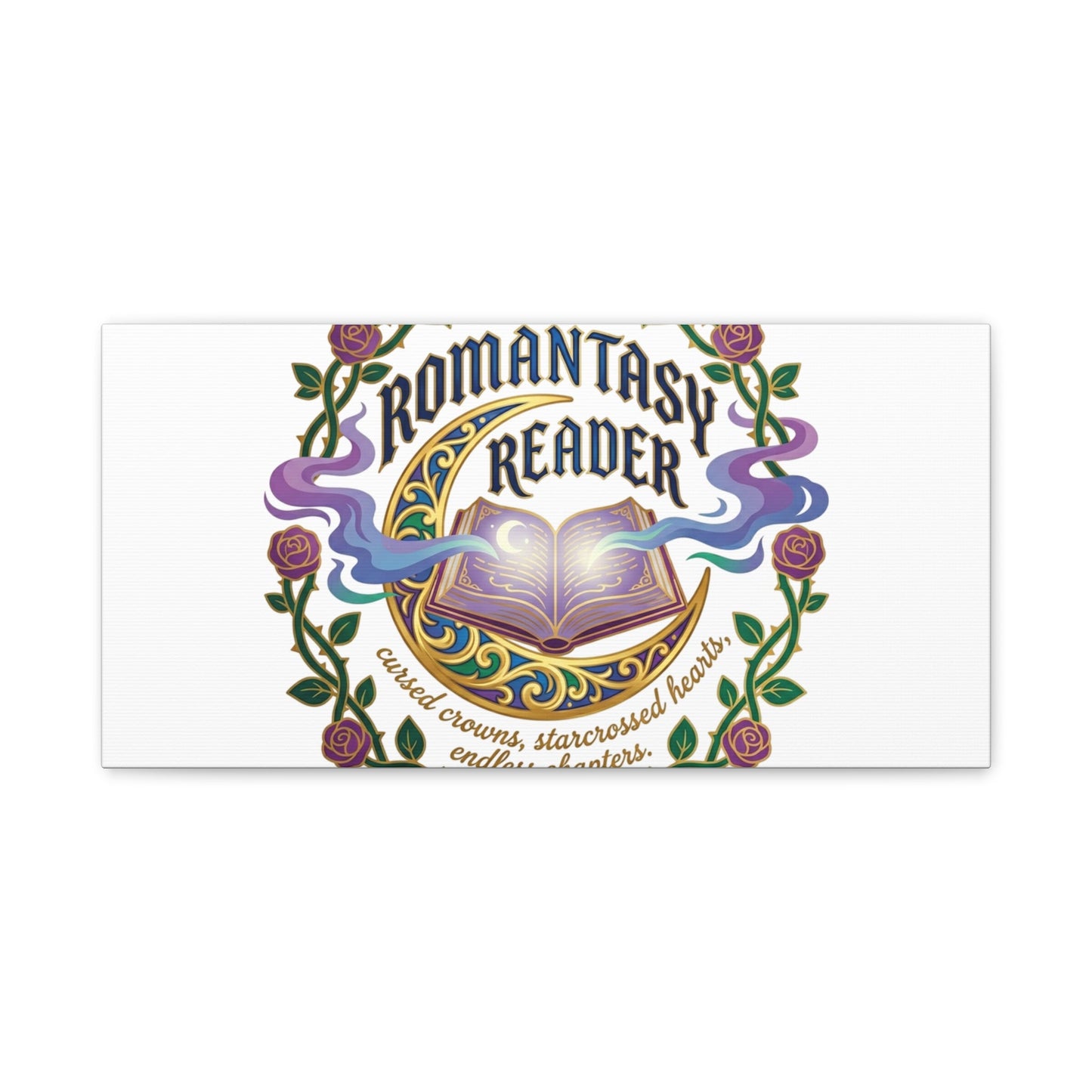 Romantasy Reader Canvas Print | enchanted bookish celestial gothic