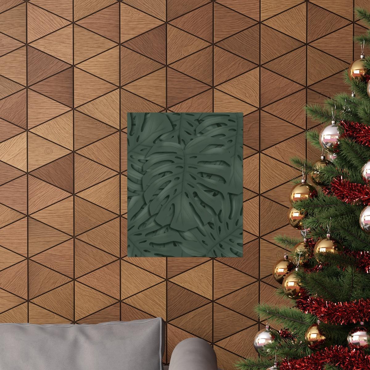 Deep Green Monstera Botanical Print – Unframed Wall Art