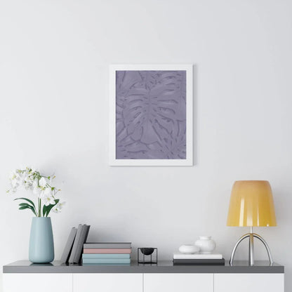 Violet Monstera Framed Print – Botanical Wall Art