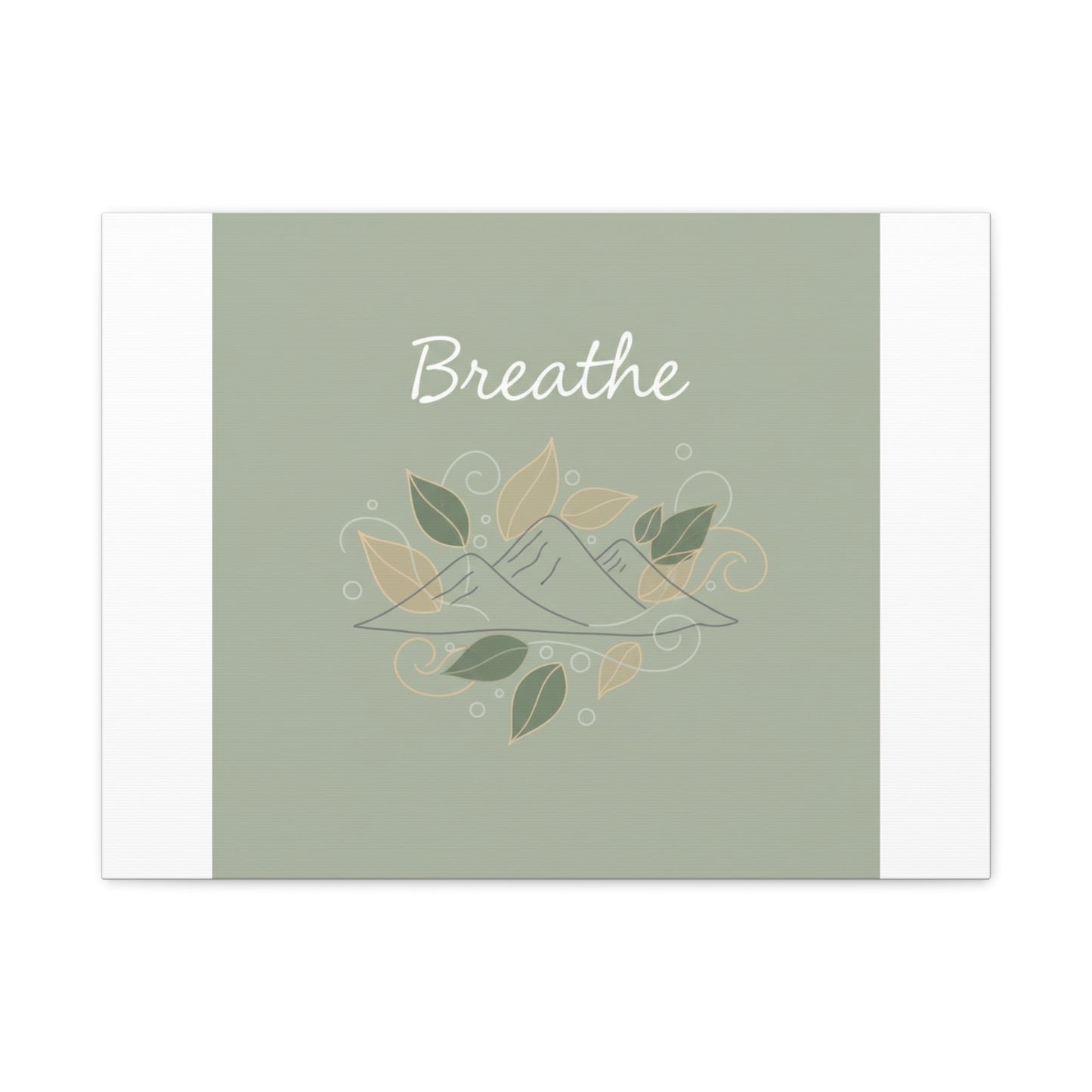Breathe Mountain Line Canvas | Nature Symbols, Minimal Forest Wall Art