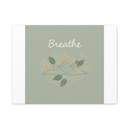 Breathe Mountain Line Canvas | Nature Symbols, Minimal Forest Wall Art