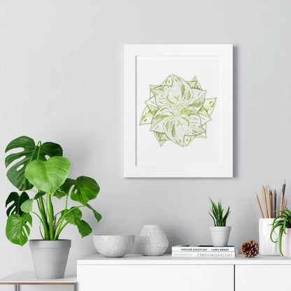 Snow Queen Pothos Framed Print – Botanical Wall Art