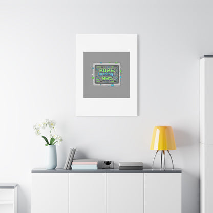 2026 Loading 99% Canvas | NYE countdown, retro system interface