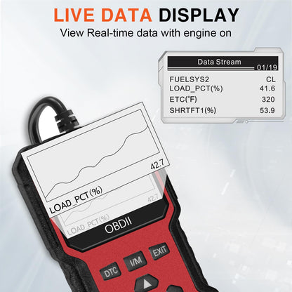 Advanced OBD II Scanner for Car Engine Fault Codes CAN Diagnostic Tool w/ Freeze Frame & I/M Monitor