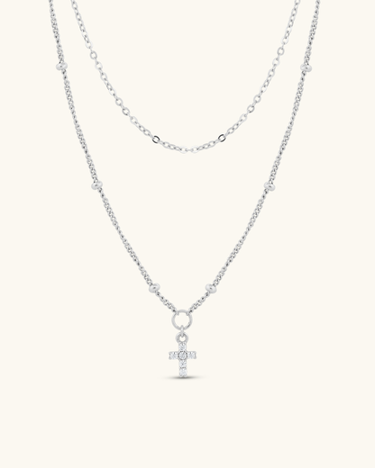 Layered Cross Necklace