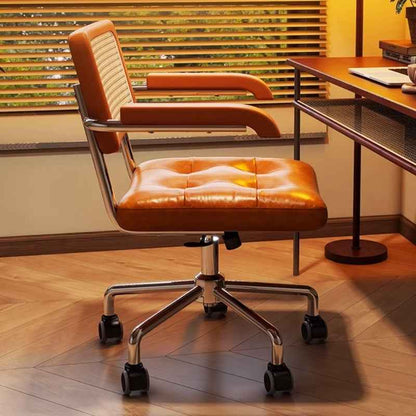 Wicker Computer Chair A Comfortable Height-adjustable Swivel Chair