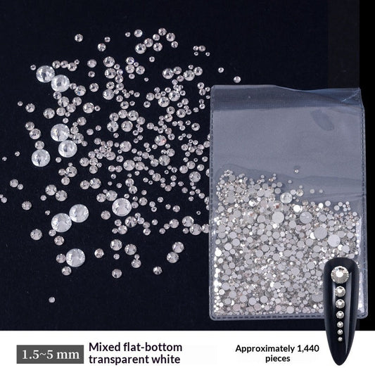 Transparent Flat-bottomed Small Round Rhinestones For Dazzling Nail Art