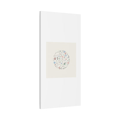 Doodle Circle Line Drawing Matte Canvas, Hand-Drawn Sketch Art