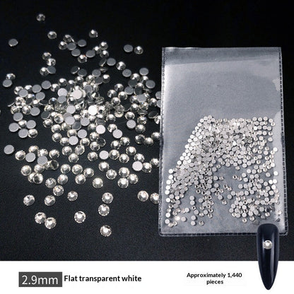 Transparent Flat-bottomed Small Round Rhinestones For Dazzling Nail Art