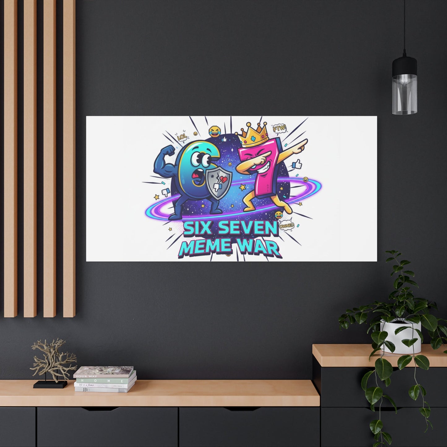 Six Seven Meme War Canvas | Legendary Internet Battle Art, Viral Culture Wall Decor