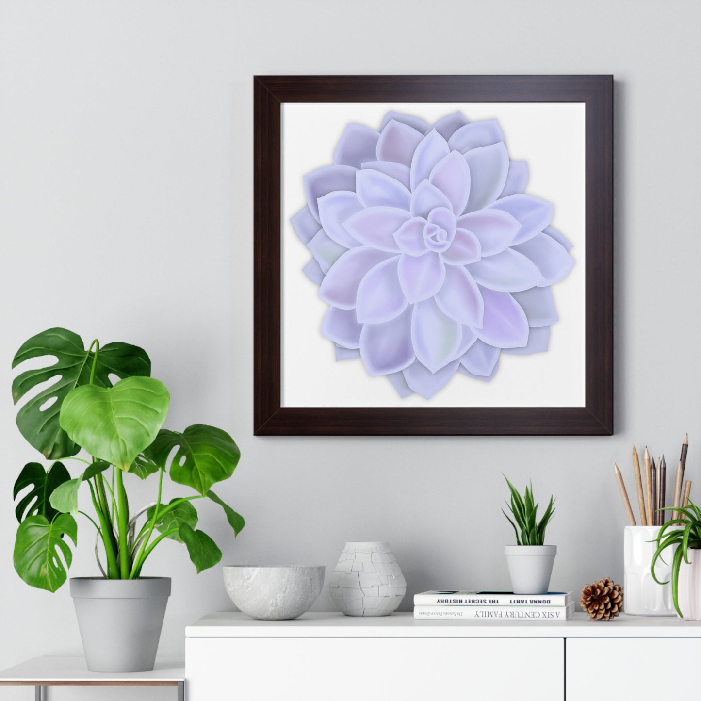 Graptopetalum Murasaki Succulent Framed Print – Botanical Wall Art