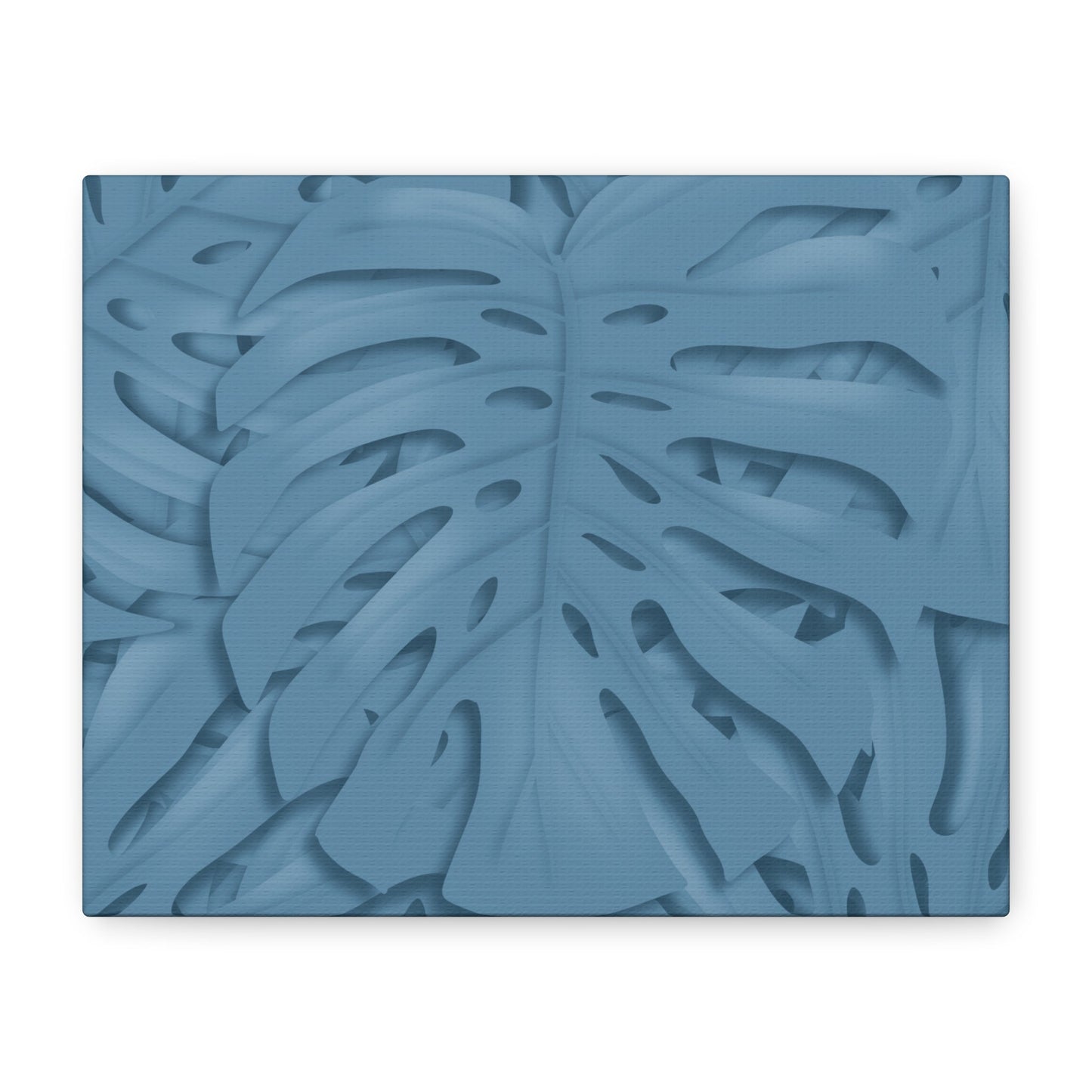 Cerulean Blue Monstera Canvas Print – Botanical Wall Art