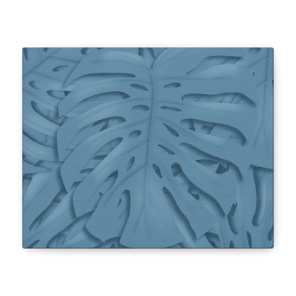 Cerulean Blue Monstera Canvas Print – Botanical Wall Art