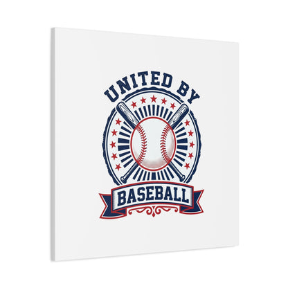 United by Baseball Canvas | Patriotic Baseball Graphic, Red White Blue Wall Art