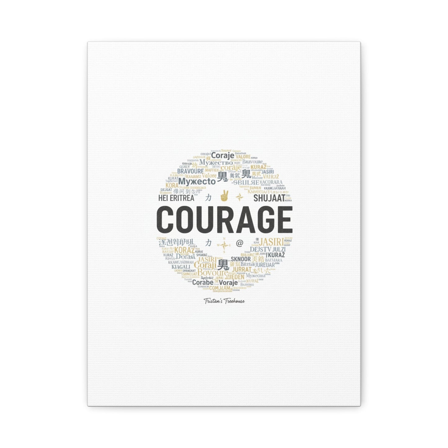 Courage Word Cloud Canvas | Fresh-Start Minimalism art print