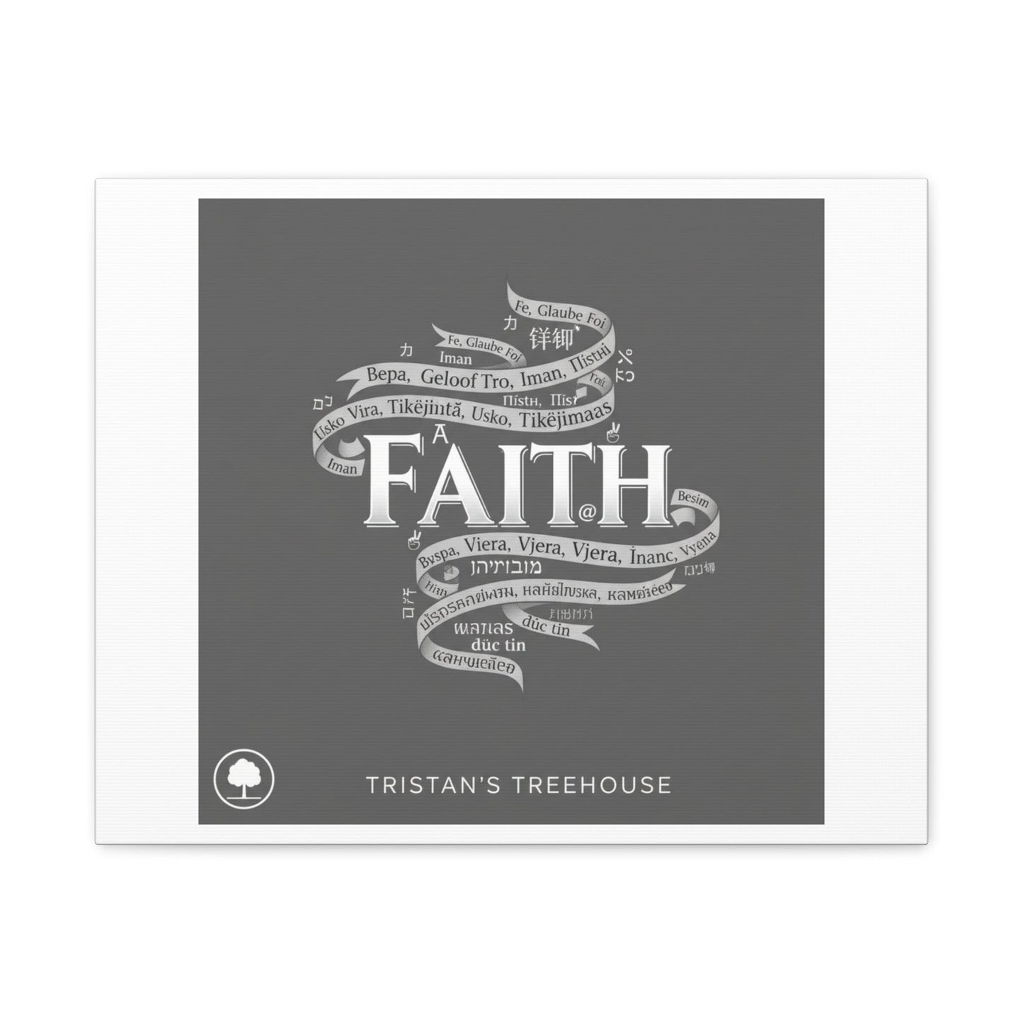 handwritten faith ribbon Canvas | sketch aesthetic, doodle design