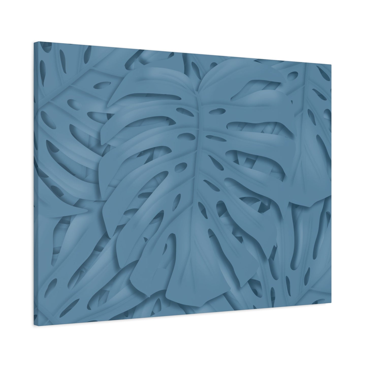 Cerulean Blue Monstera Canvas Print – Botanical Wall Art