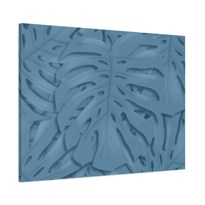 Cerulean Blue Monstera Canvas Print – Botanical Wall Art