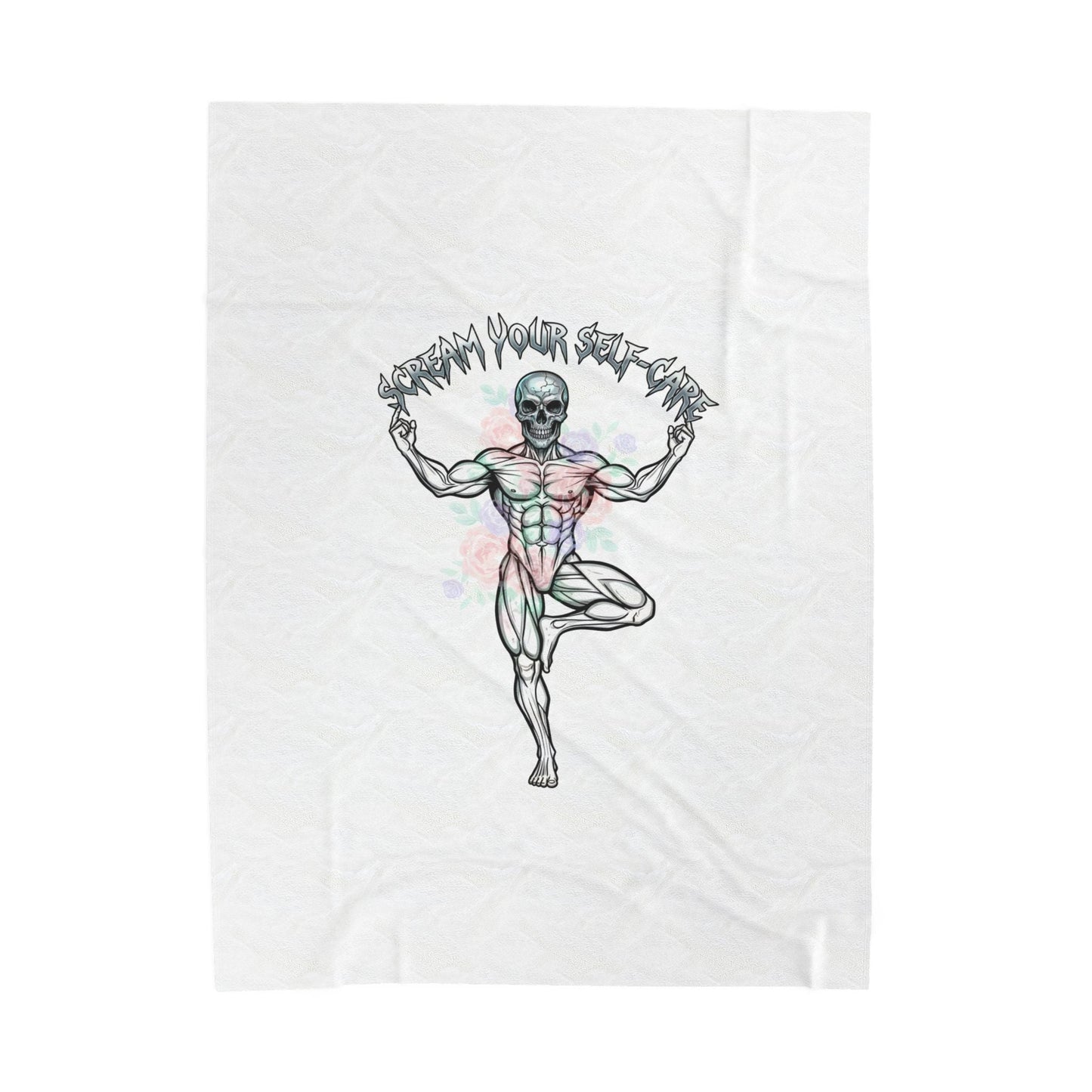 Scream Your Self-Care Velveteen Plush Blanket | gothic wellness, hard rock motivational
