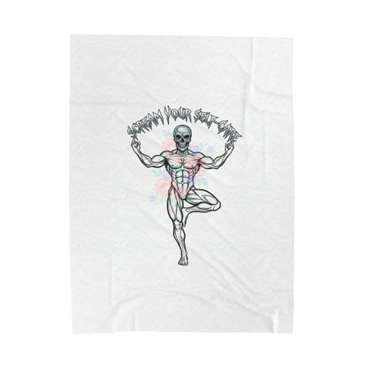 Scream Your Self-Care Velveteen Plush Blanket | gothic wellness, hard rock motivational