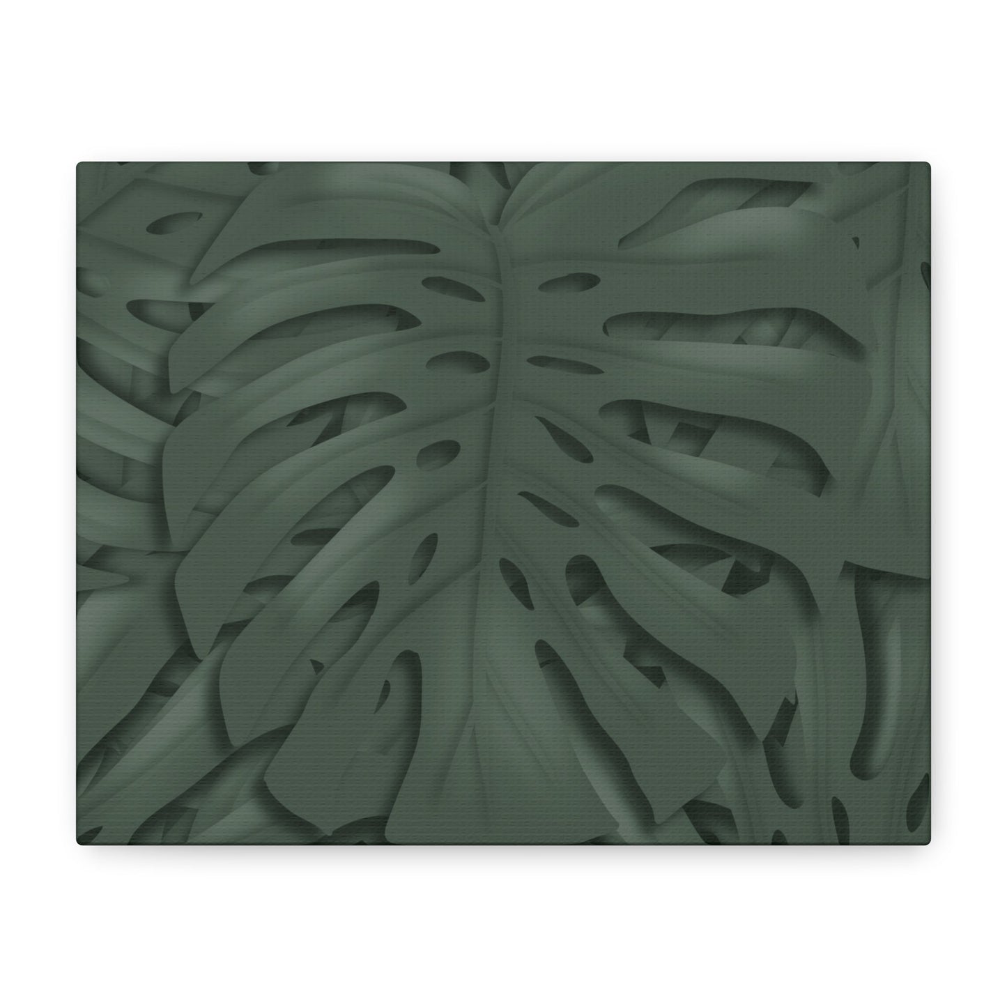 Deep Green Monstera Canvas Print – Botanical Wall Art