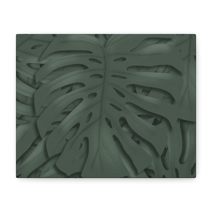 Deep Green Monstera Canvas Print – Botanical Wall Art